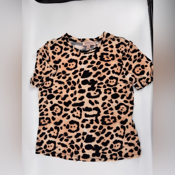 Tops - Philosophy Viscose Leopard Print Tee Small